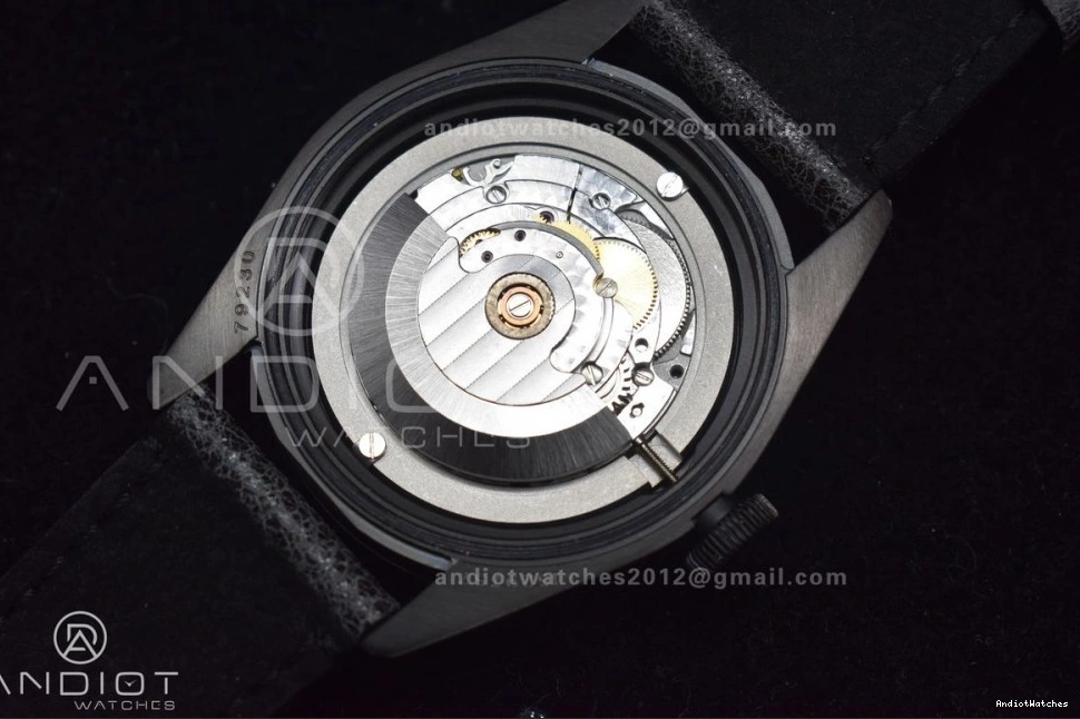 Best Leather A2824 on Heritage ZF Black Dark V Edition Strap Bezel Bay DLC ComfortFit Distressed 425 1:1 Black 0203